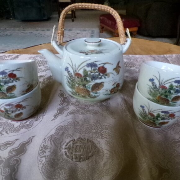Vintage 1940s OMC Japan Tea Set | Autumn Fall Tea Set - Picture 5 of 16